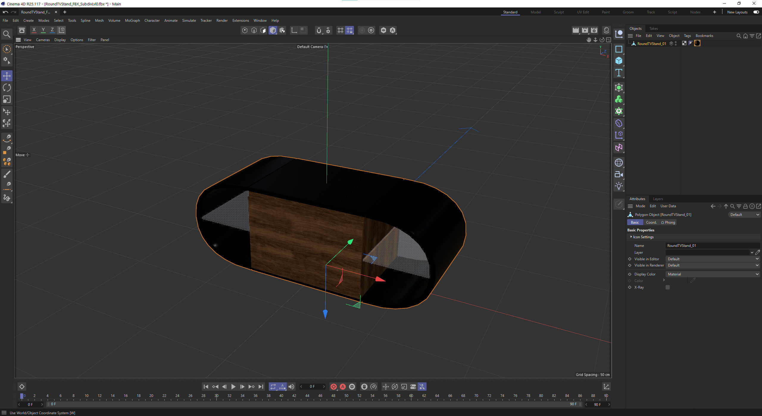 Round TV Stand Low-poly 3D model_17