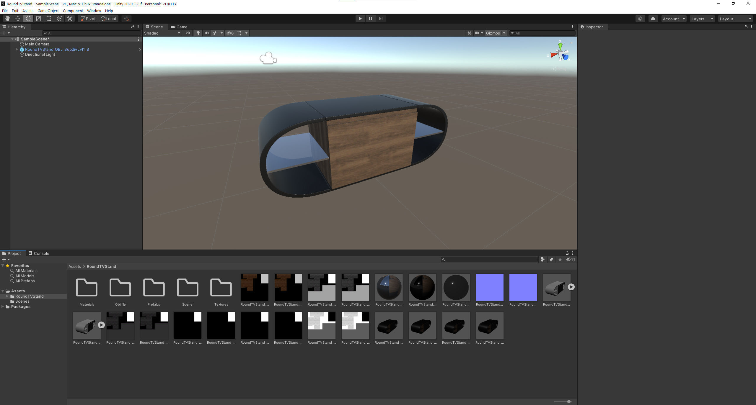 Round TV Stand Low-poly 3D model_19