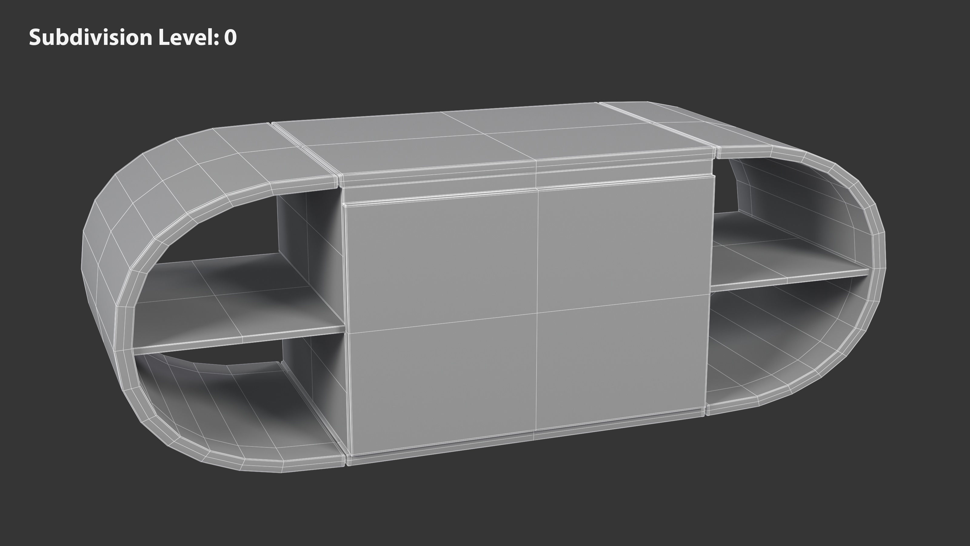 Round TV Stand Low-poly 3D model_7