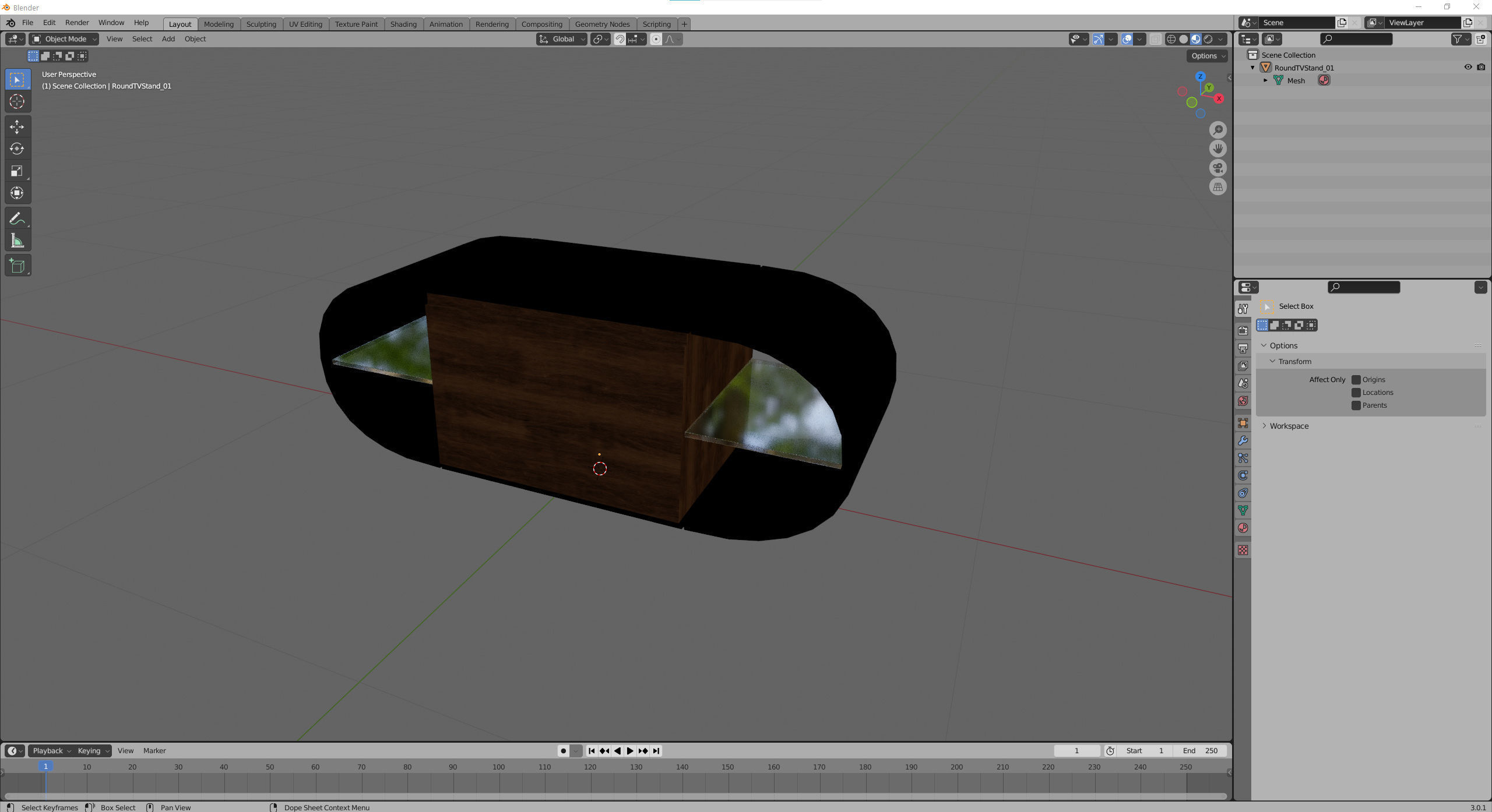 Round TV Stand Low-poly 3D model_21
