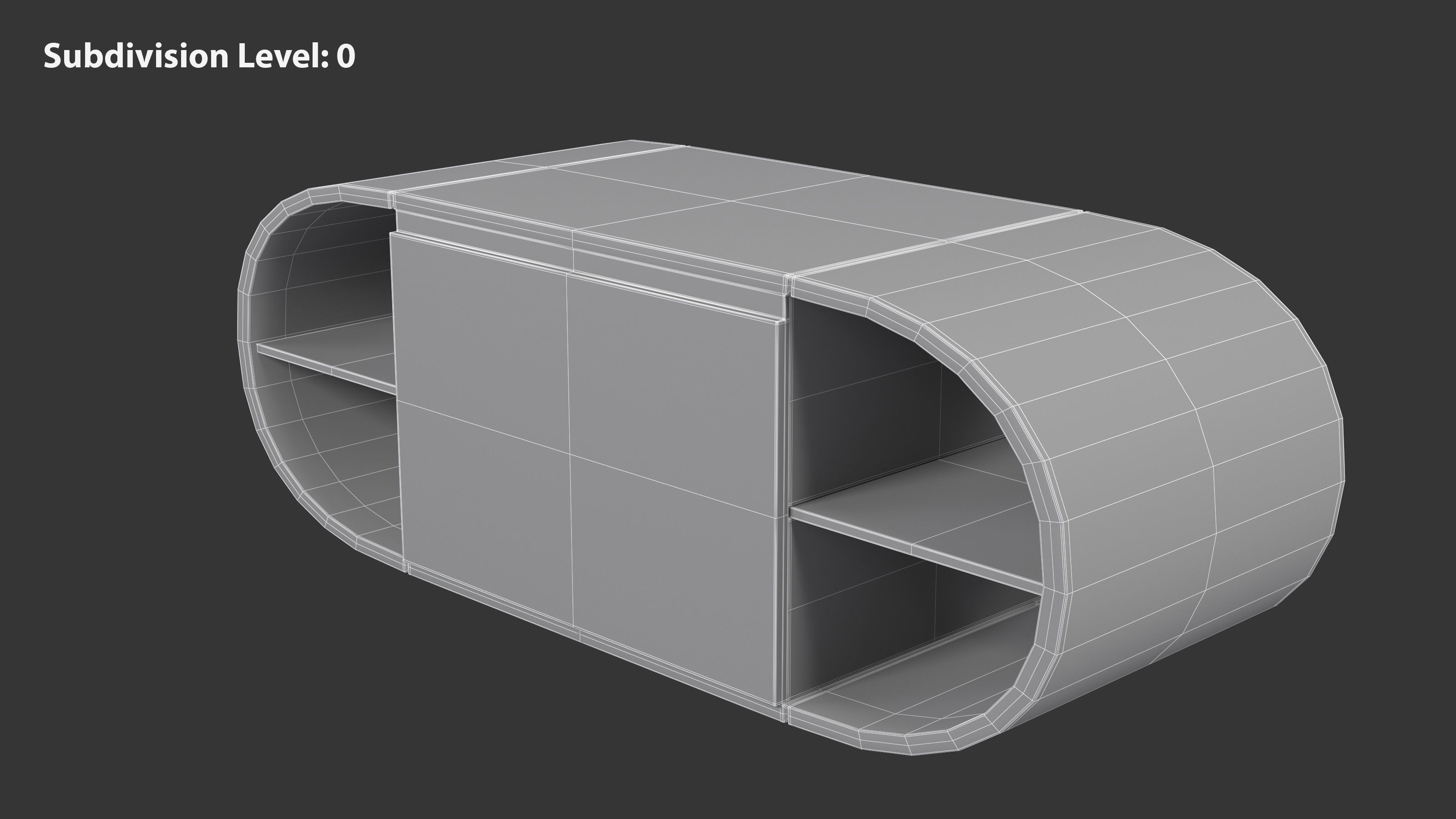 Round TV Stand Low-poly 3D model_11