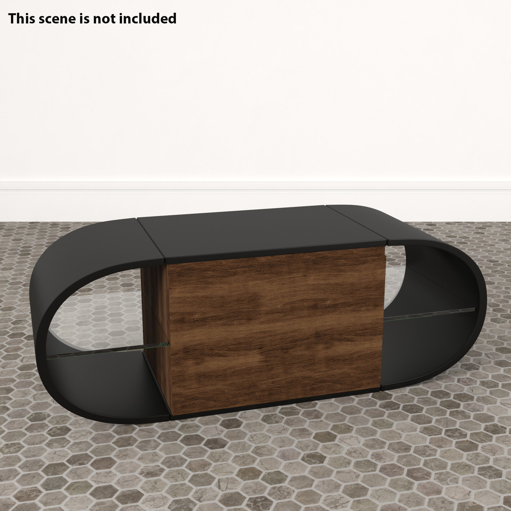 Round TV Stand Low-poly 3D model_6