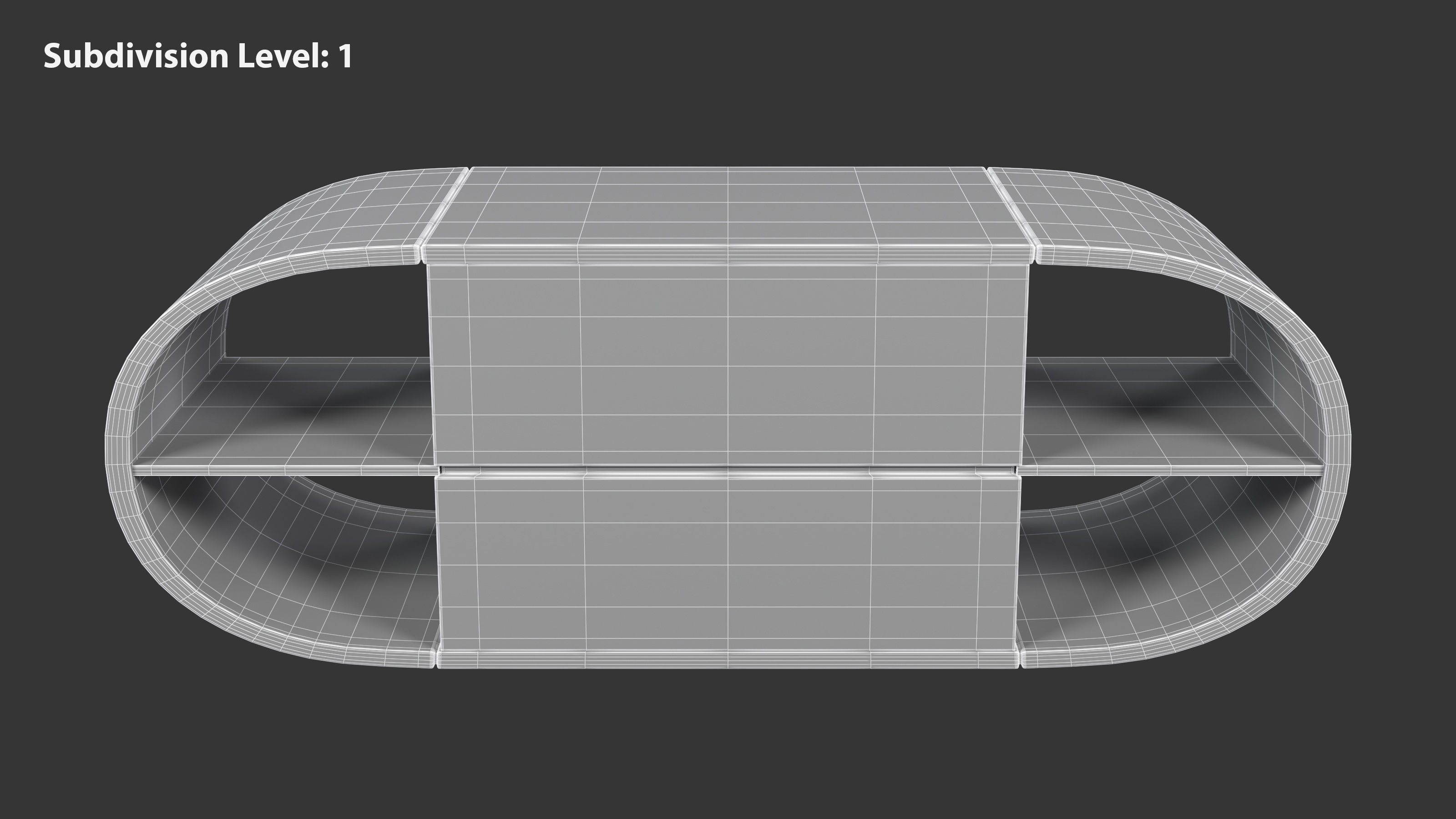 Round TV Stand Low-poly 3D model_10