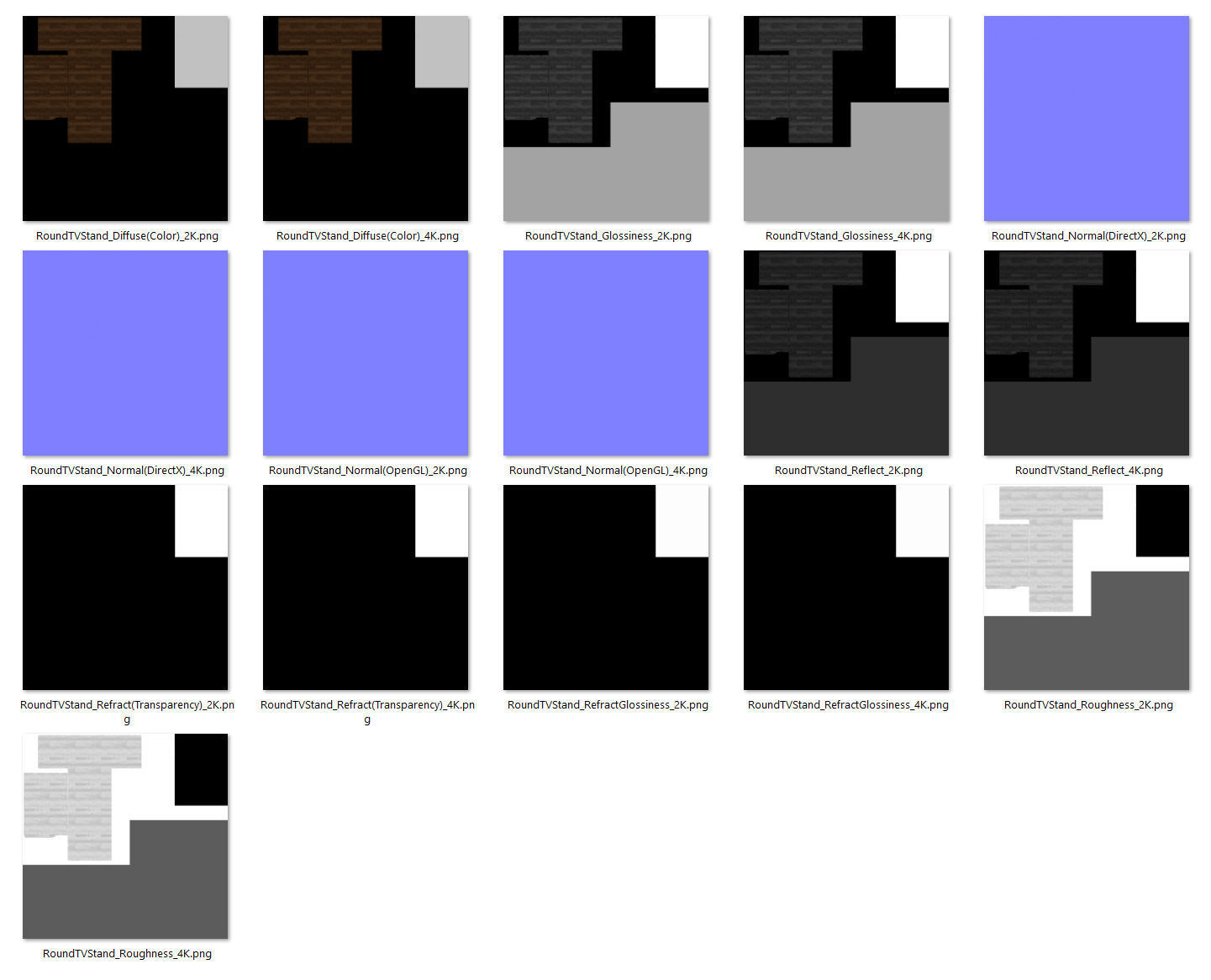 Round TV Stand Low-poly 3D model_15