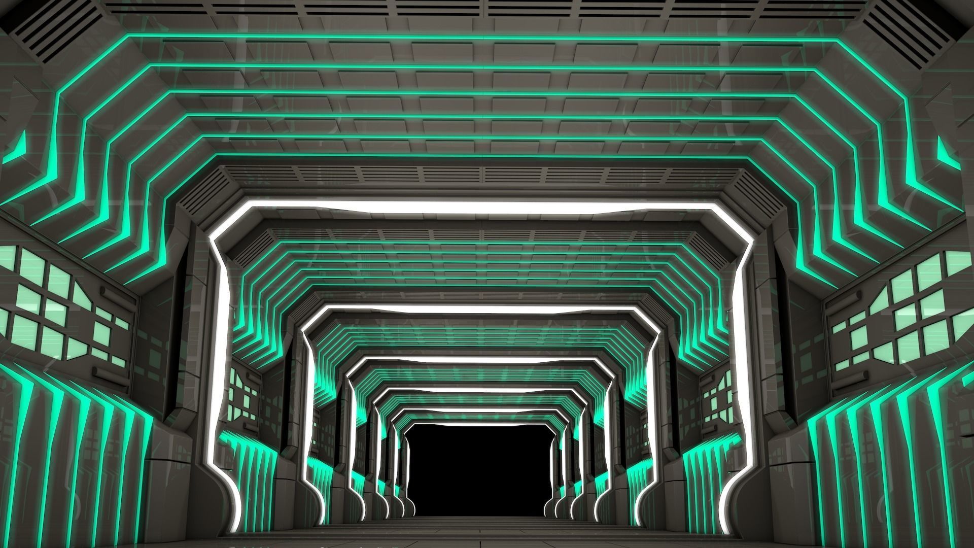 Sci Fi Corridor Futuristic Corridor 3D model | CGTrader