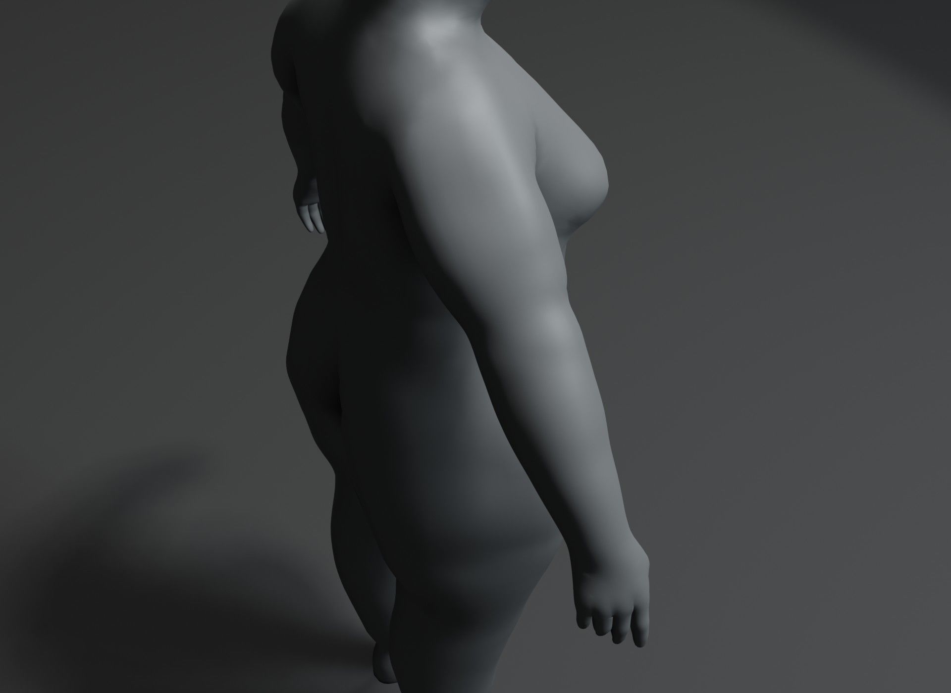 Female Body Fat Base Mesh Animated and Rigged 3D Model 20k Poly Low-poly 3D model_18