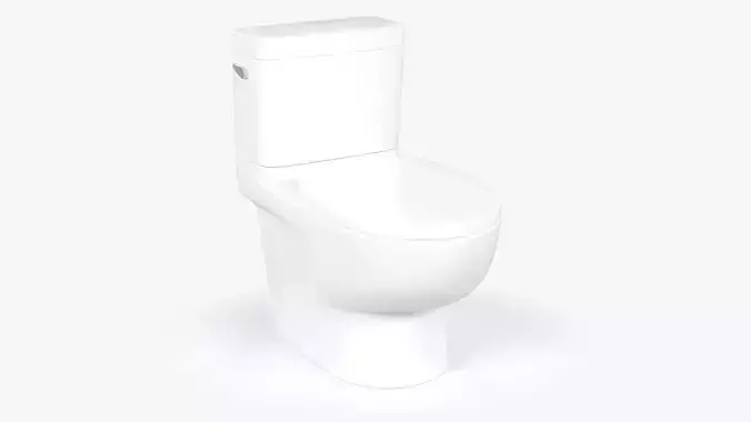 Classic White Toilet Low-poly 3D model