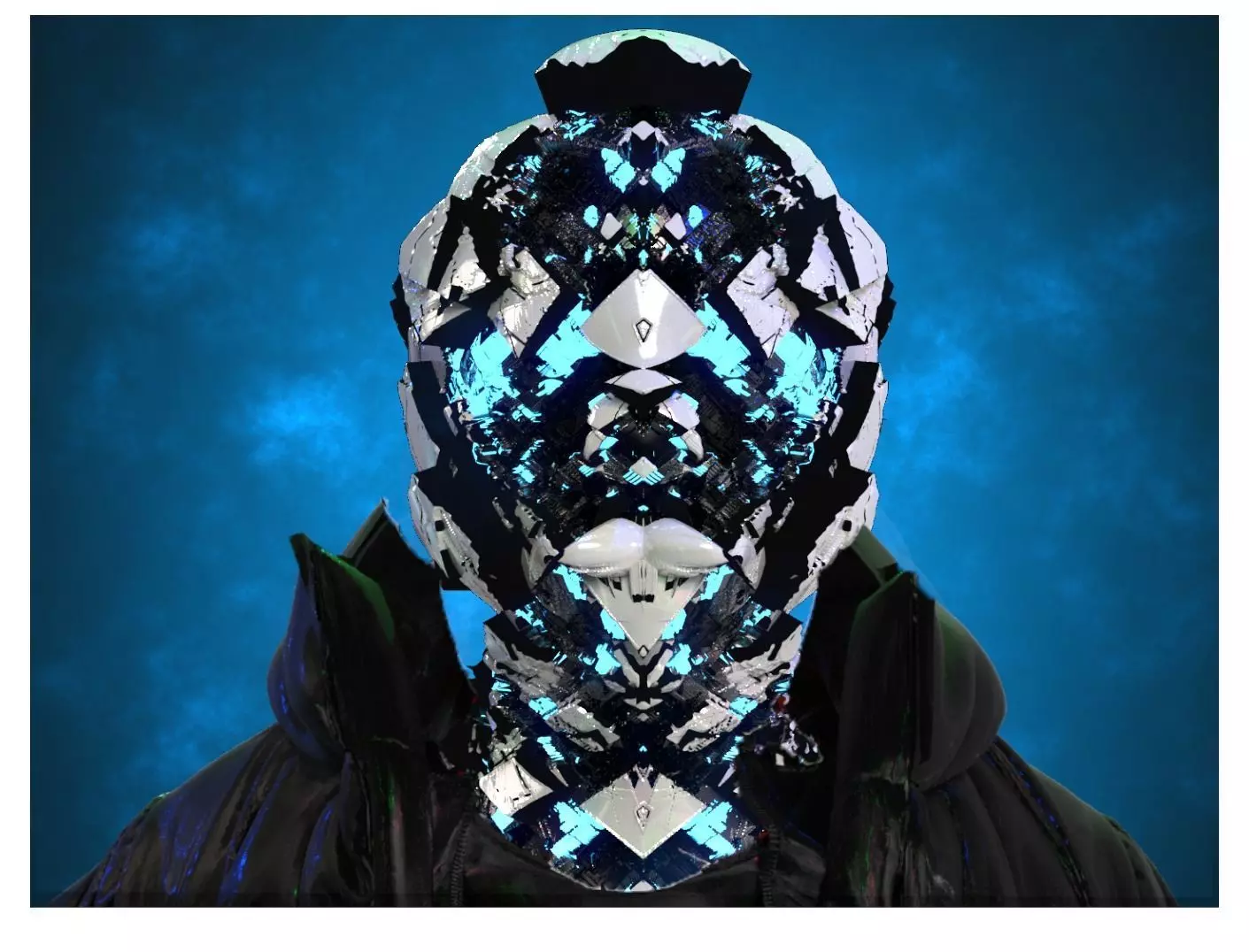 Sci-Fi Helmet Space Astronaut Character Robot 32 3D model_0