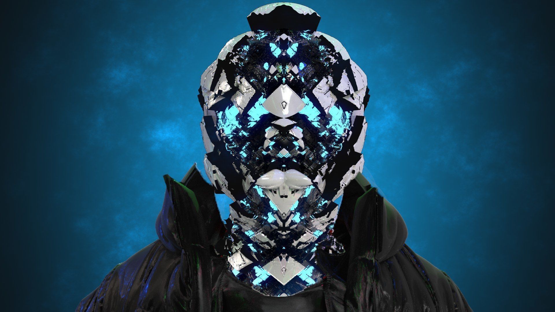 Sci-Fi Helmet Space Astronaut Character Robot 32 3D model_1