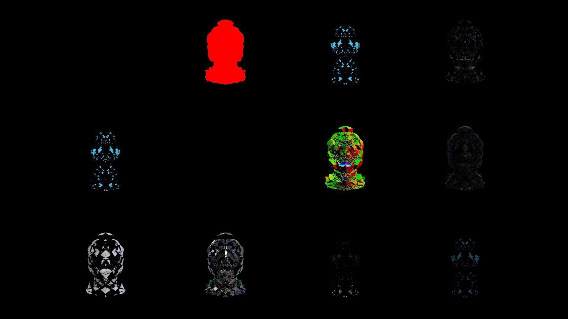 Sci-Fi Helmet Space Astronaut Character Robot 32 3D model_5