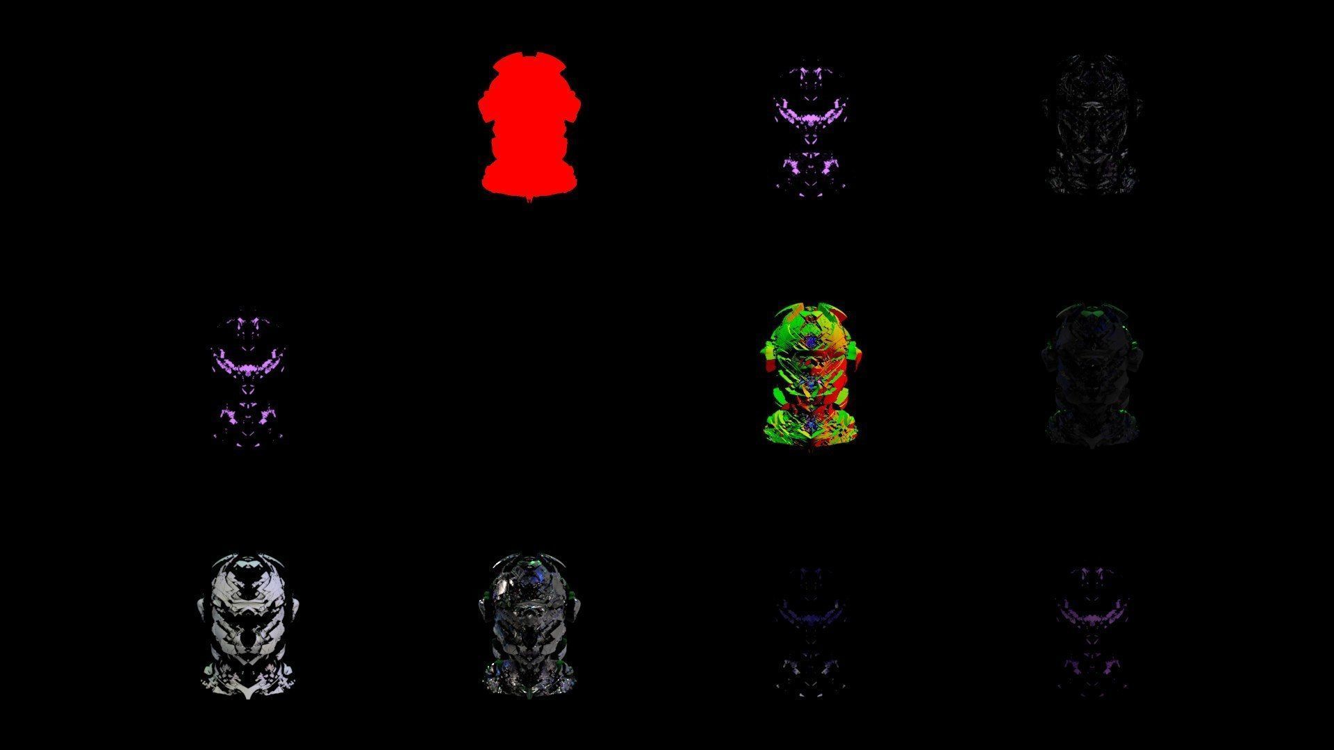 Sci-Fi Helmet Space Astronaut Character Robot 31 3D model_5