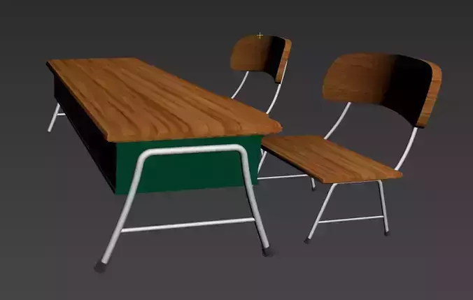 School Desk and 2 Chairs  Study table kids fbx