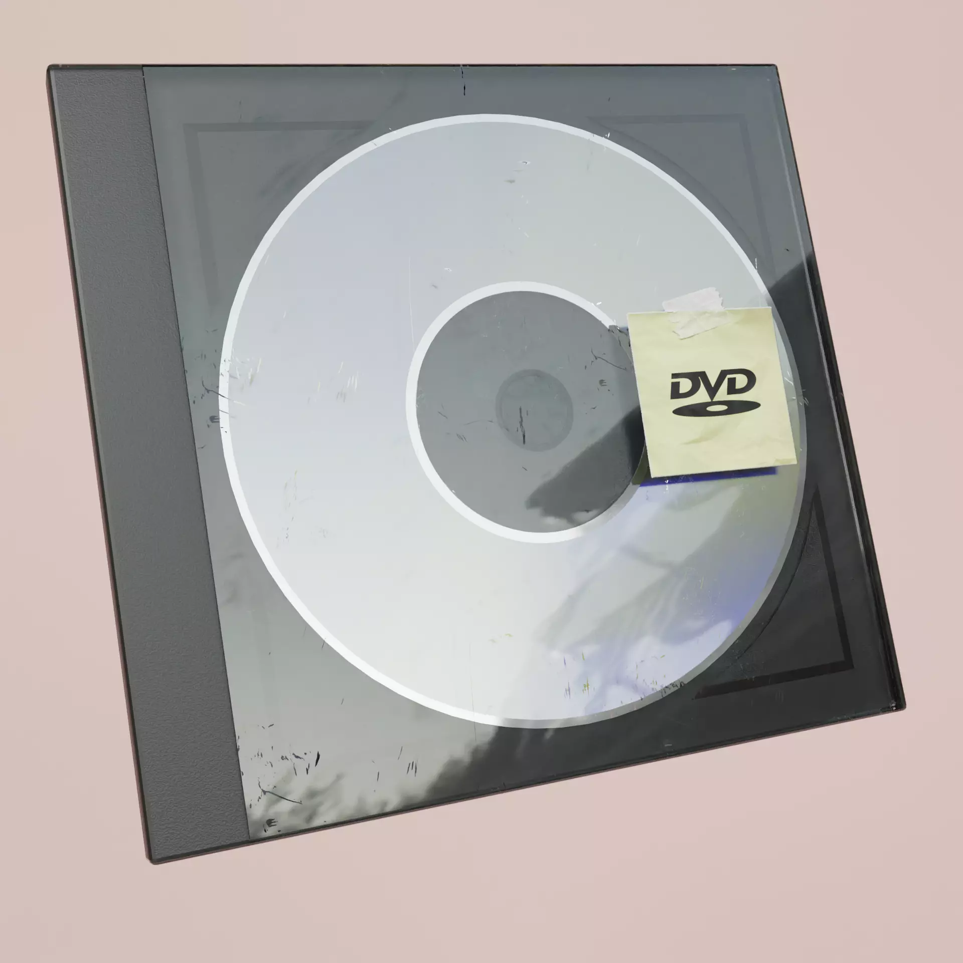 CD Model dvd with note Free low-poly 3D model