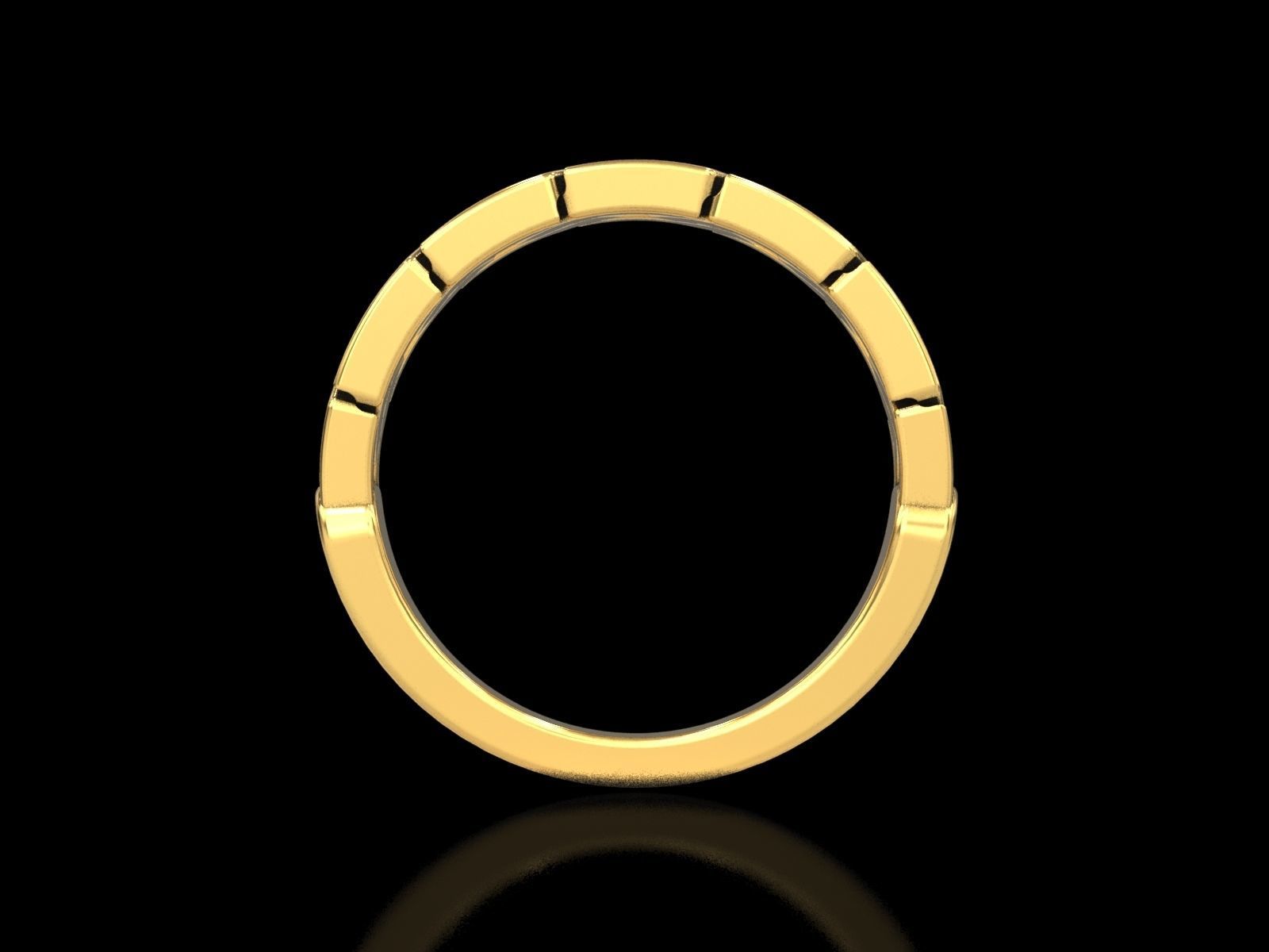 Hexagonal Cuban Chain Ring V2 3D print model_11