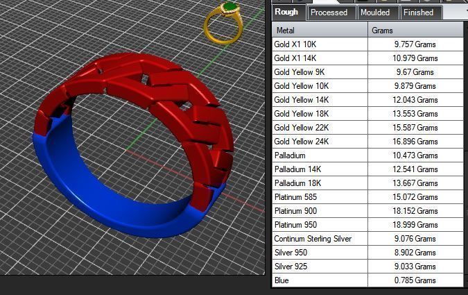 Hexagonal Cuban Chain Ring V2 3D print model_18