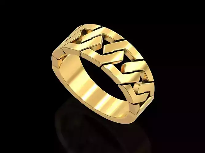 Hexagonal Cuban Chain Ring V2