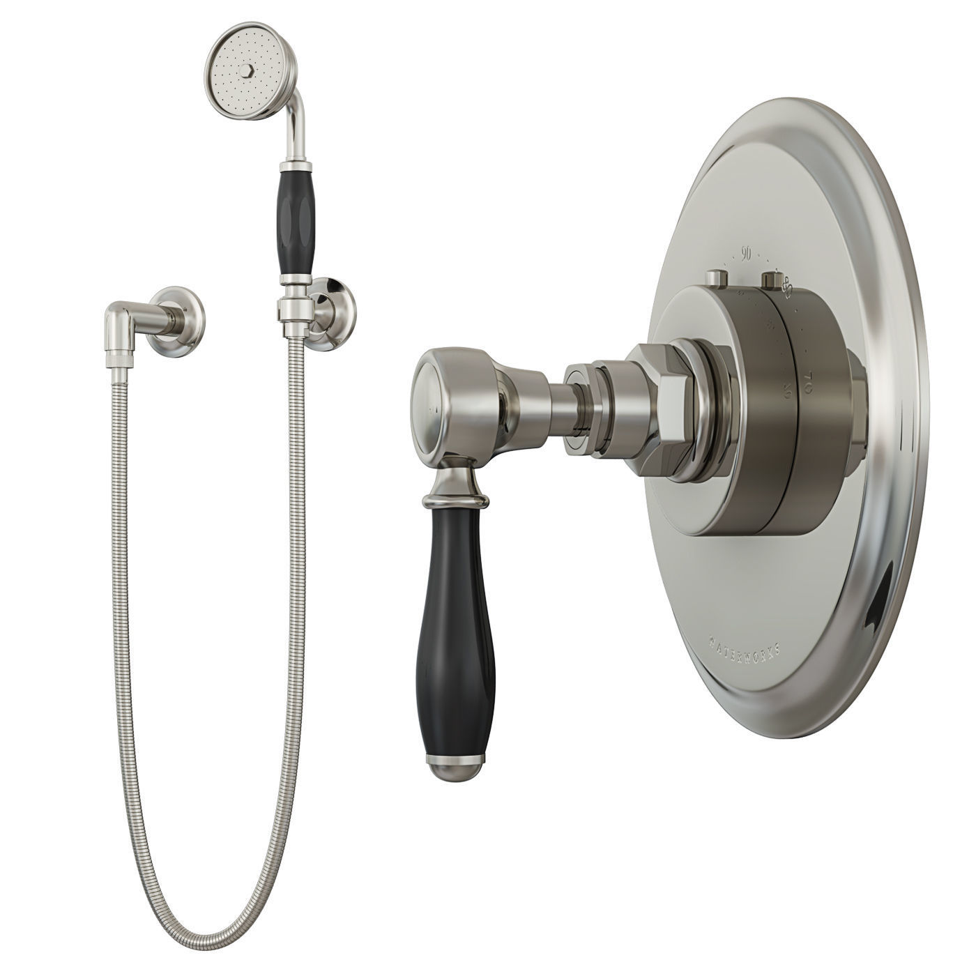 Waterworks Easton shower set Low-poly 3D model_4