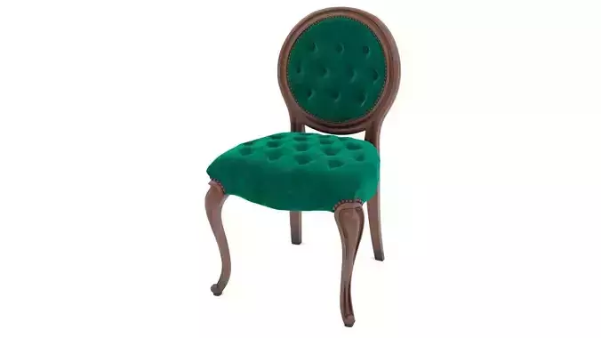 Green Velvet Classic Side Chair