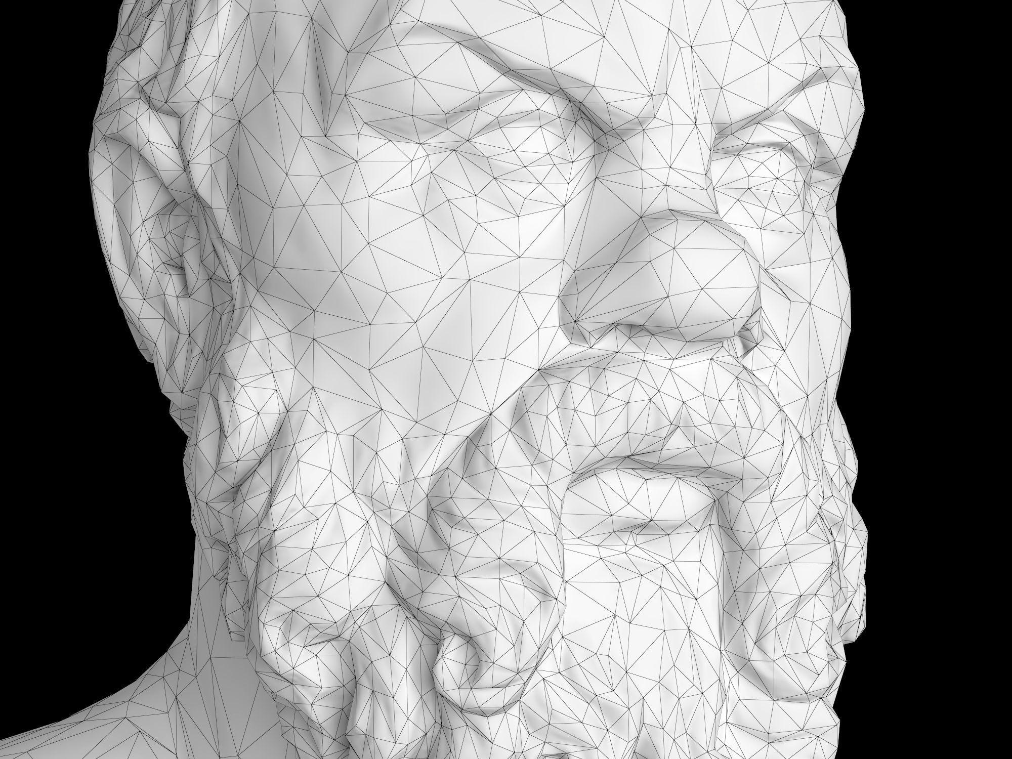 Socrates herm sculpture Low-poly 3D model_13