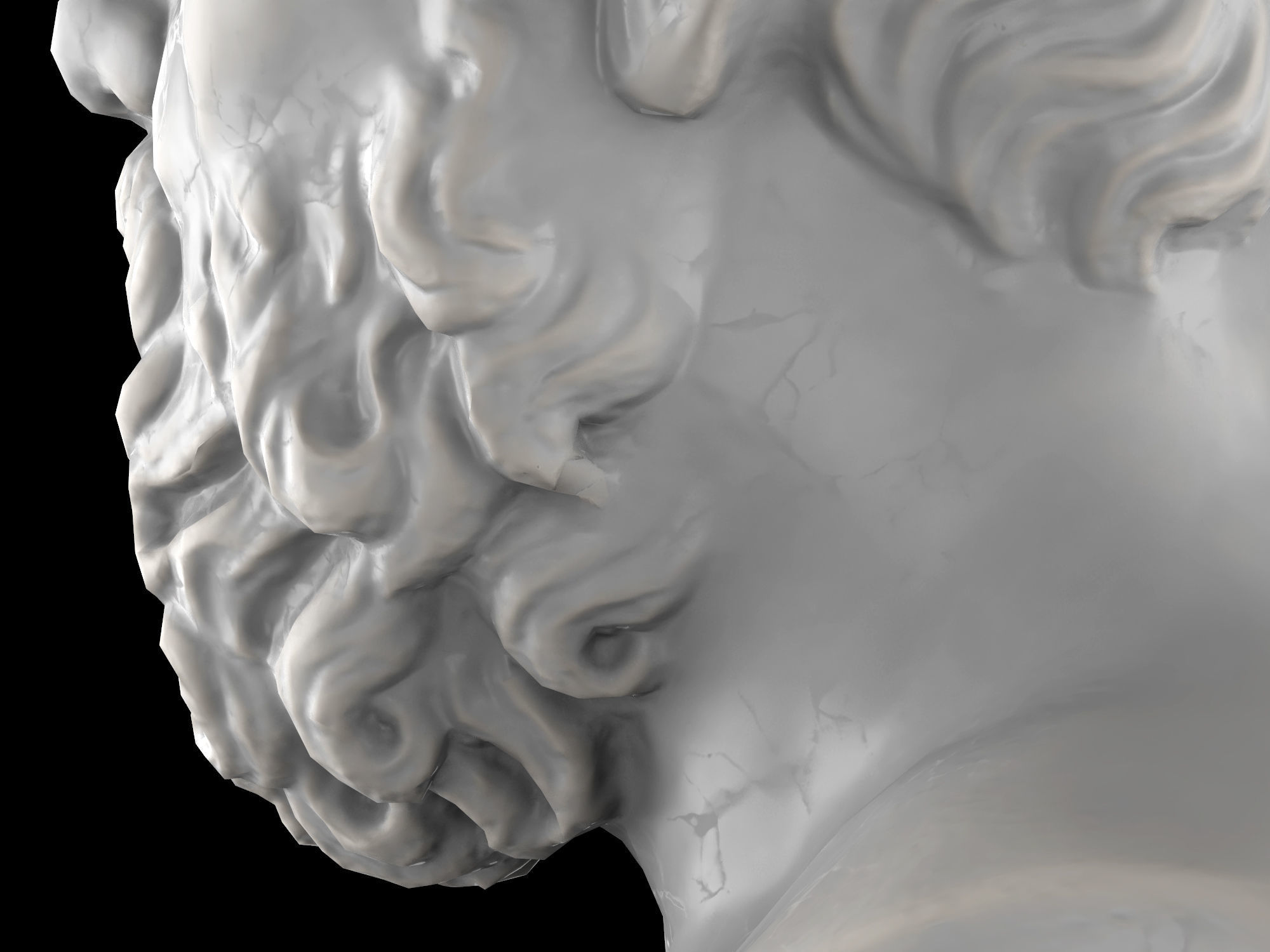 Socrates herm sculpture Low-poly 3D model_10