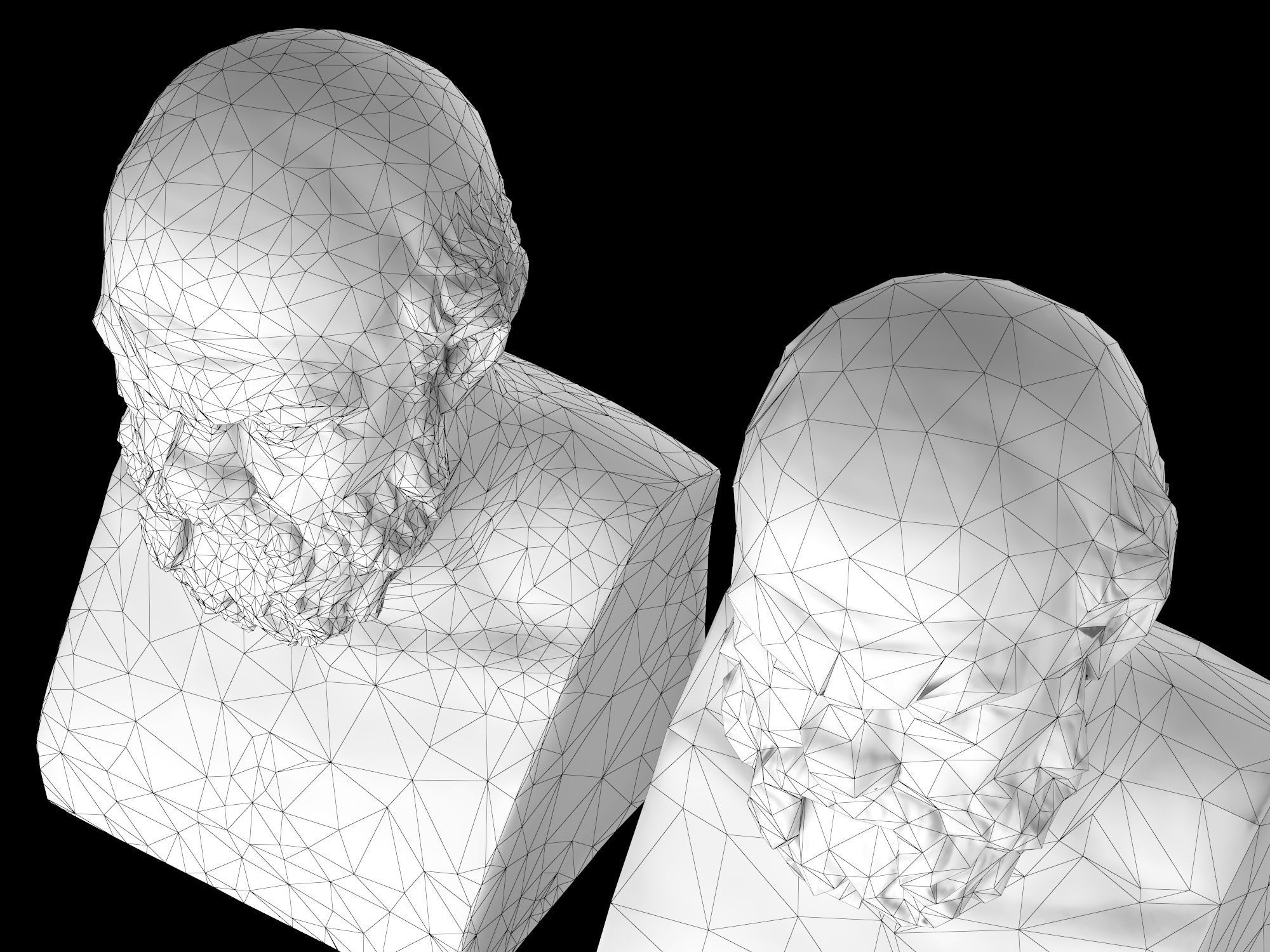 Socrates herm sculpture Low-poly 3D model_12