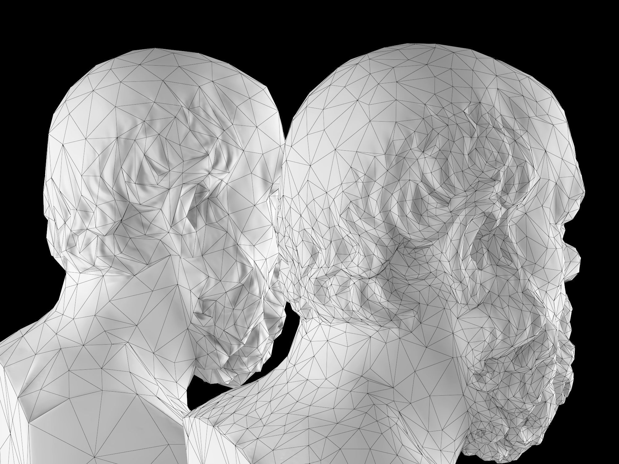 Socrates herm sculpture Low-poly 3D model_14