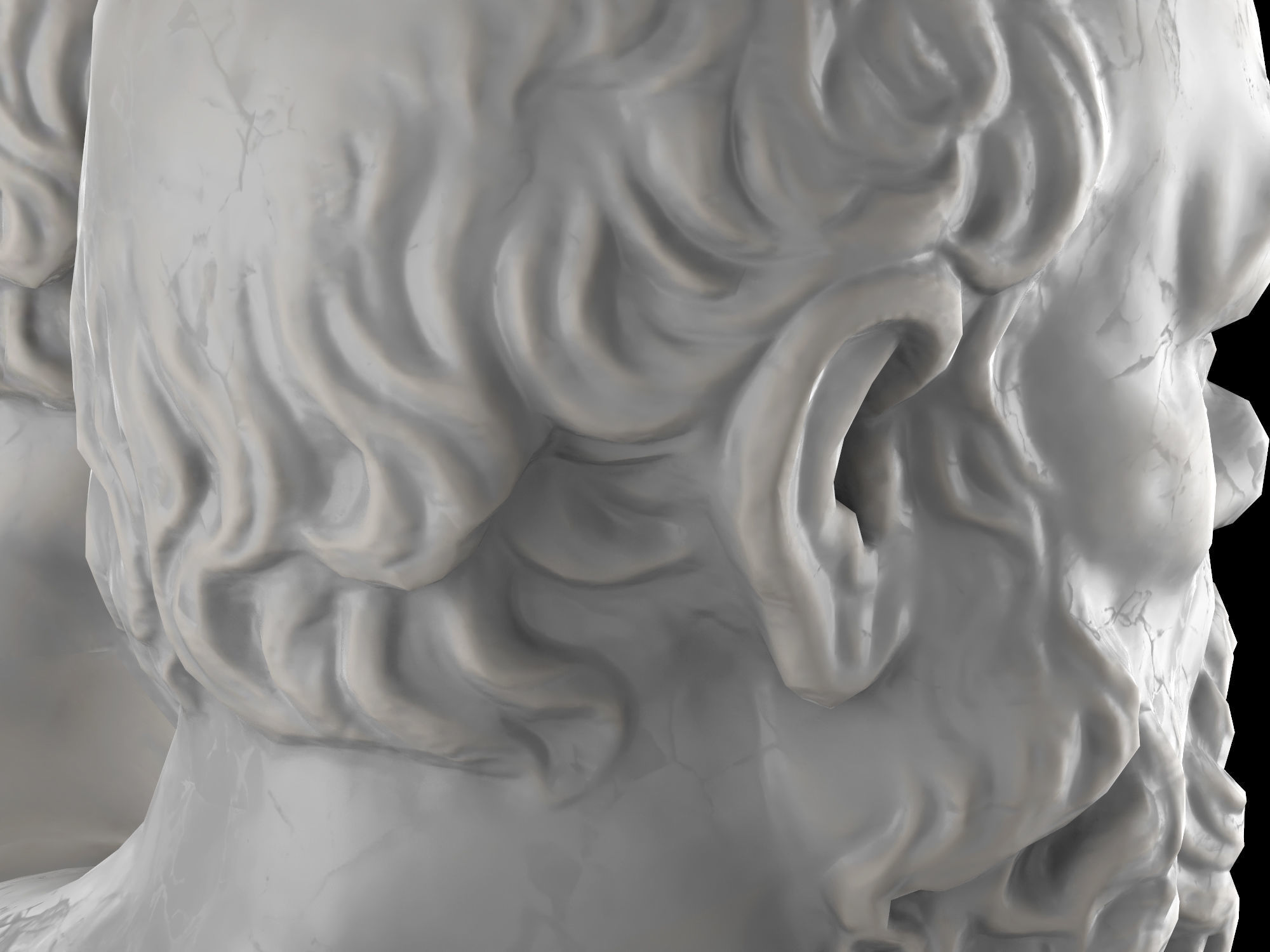 Socrates herm sculpture Low-poly 3D model_9
