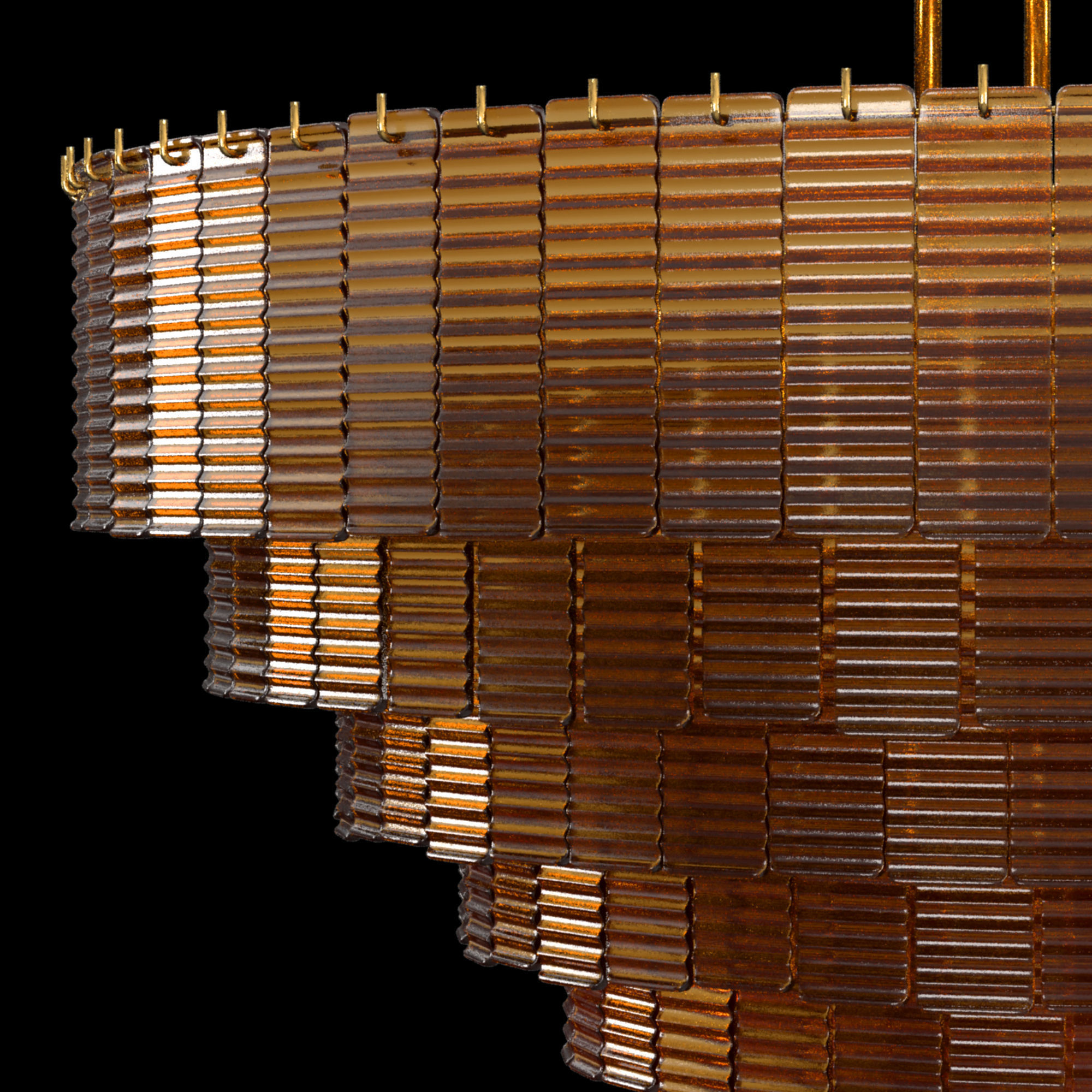 Sirene chandelier made of glass and metal 3D model_2