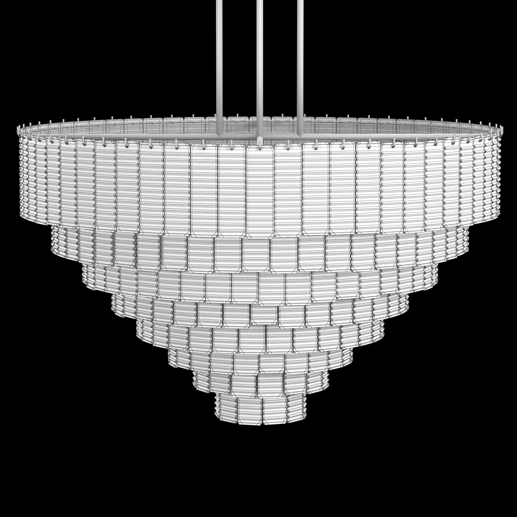 Sirene chandelier made of glass and metal 3D model_3