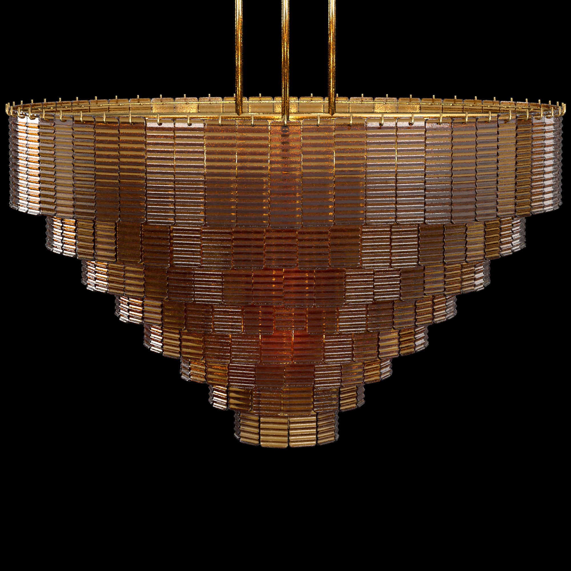 Sirene chandelier made of glass and metal 3D model_1