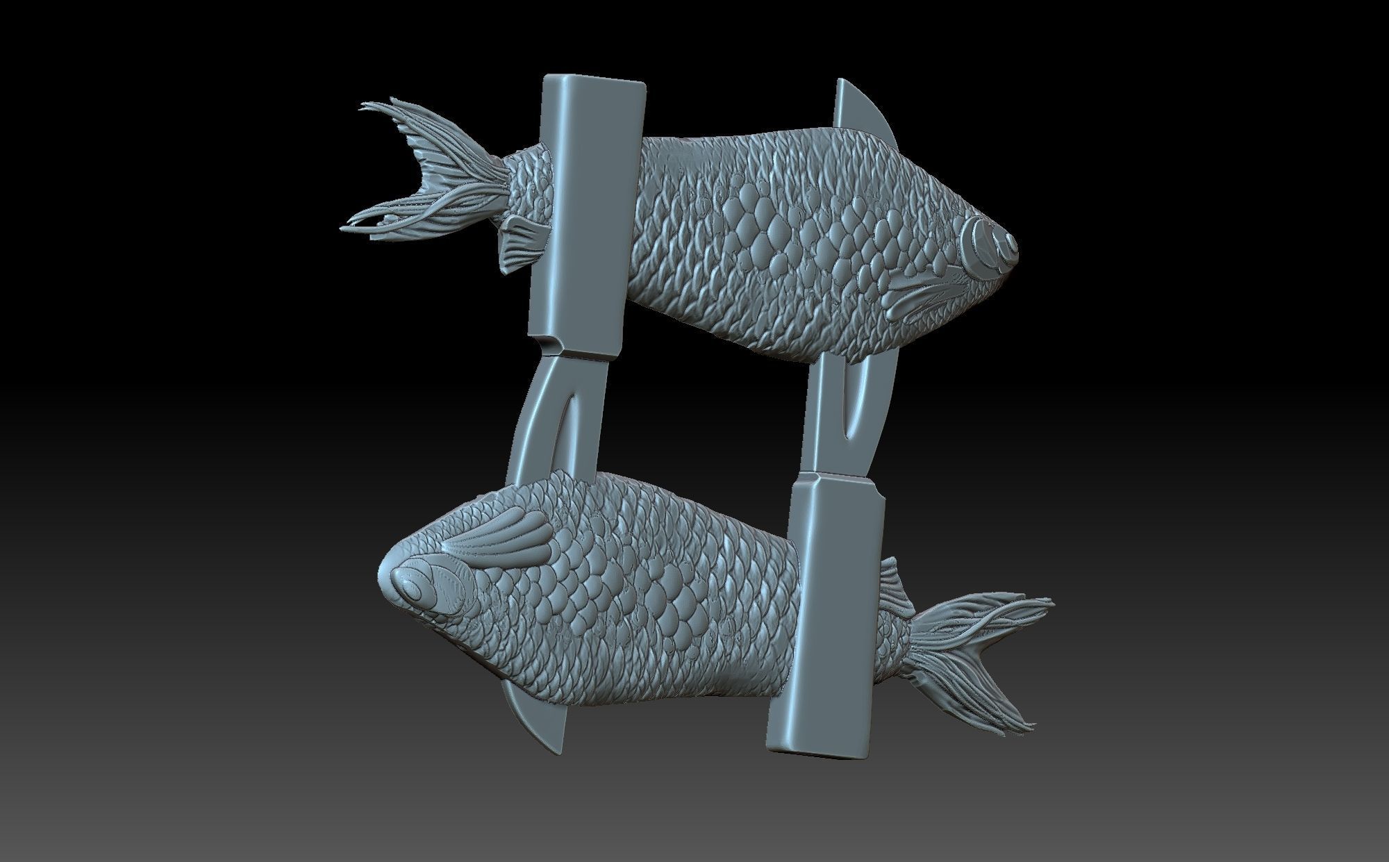 Fish plate 3D print model_4