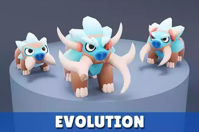 Cartoon Characters - Evolution Mamooth Warriors