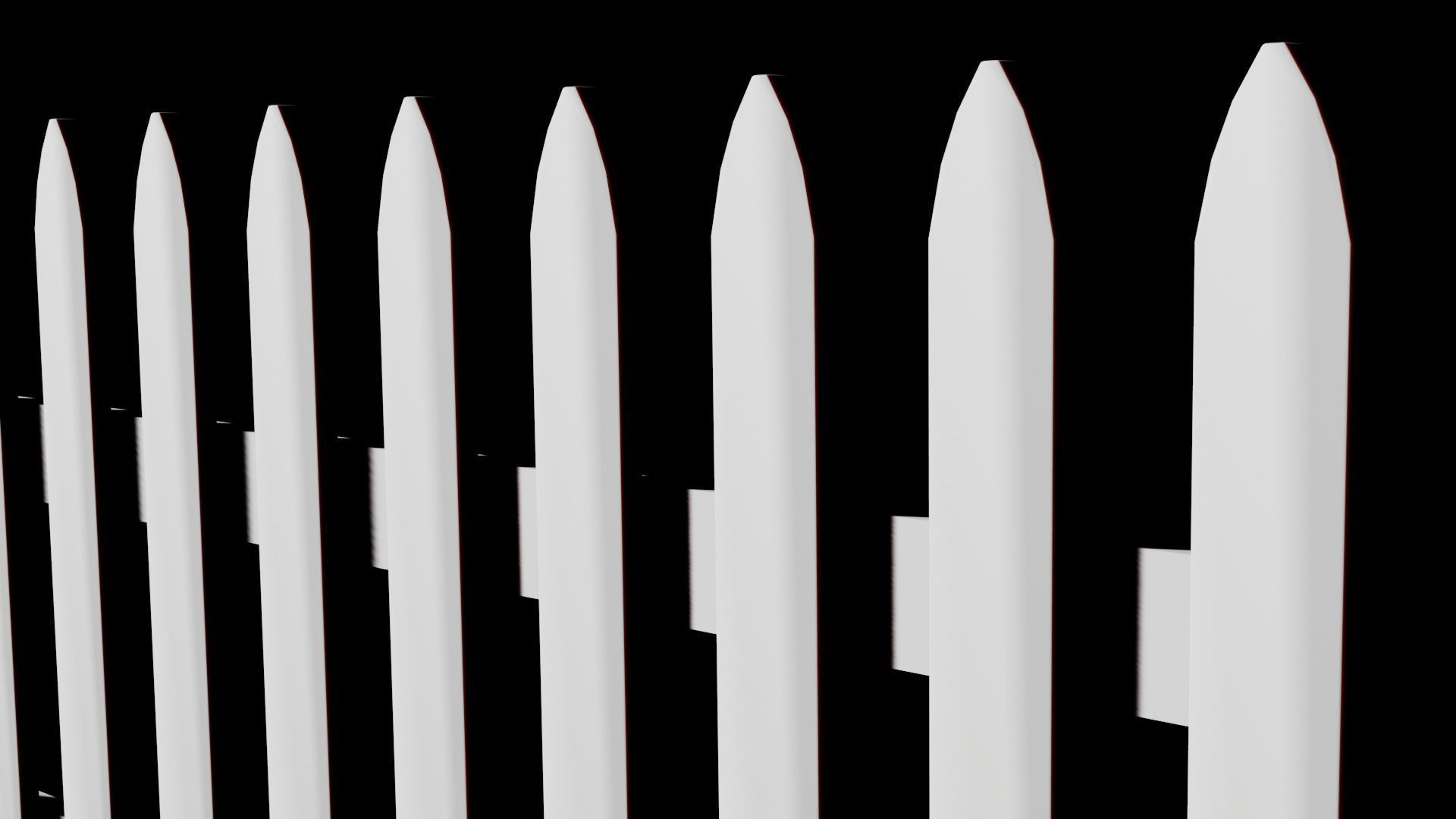 White Picket Fence 3D model_1