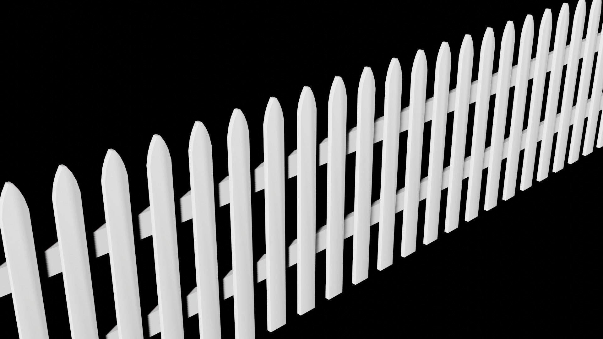 White Picket Fence 3D model_2