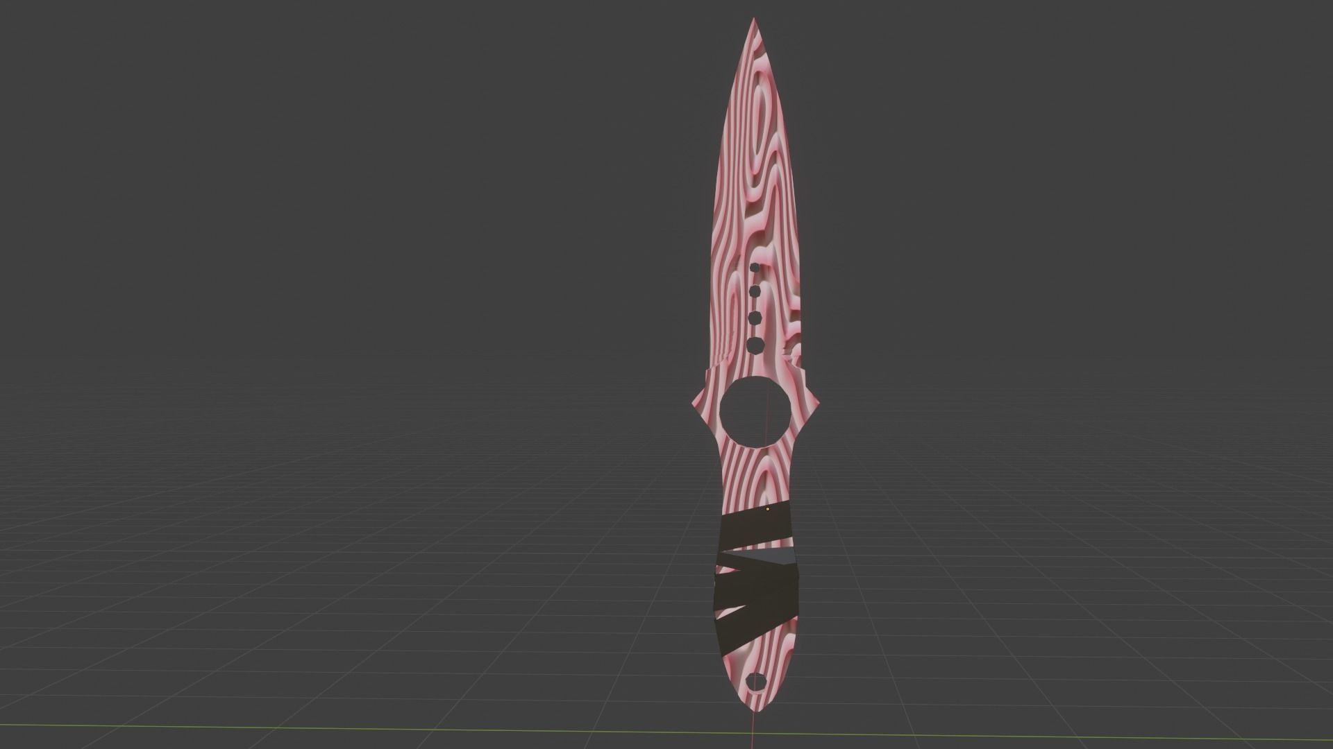 Skeletal knife Low-poly 3D model_2