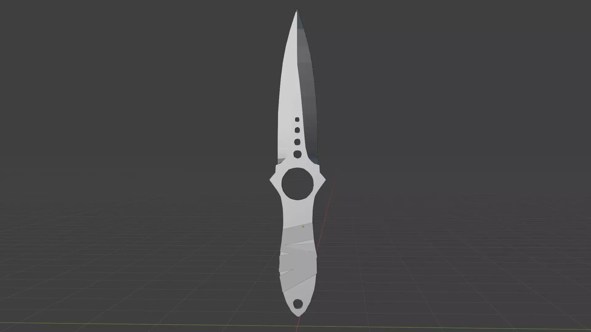Skeletal knife Low-poly 3D model_0