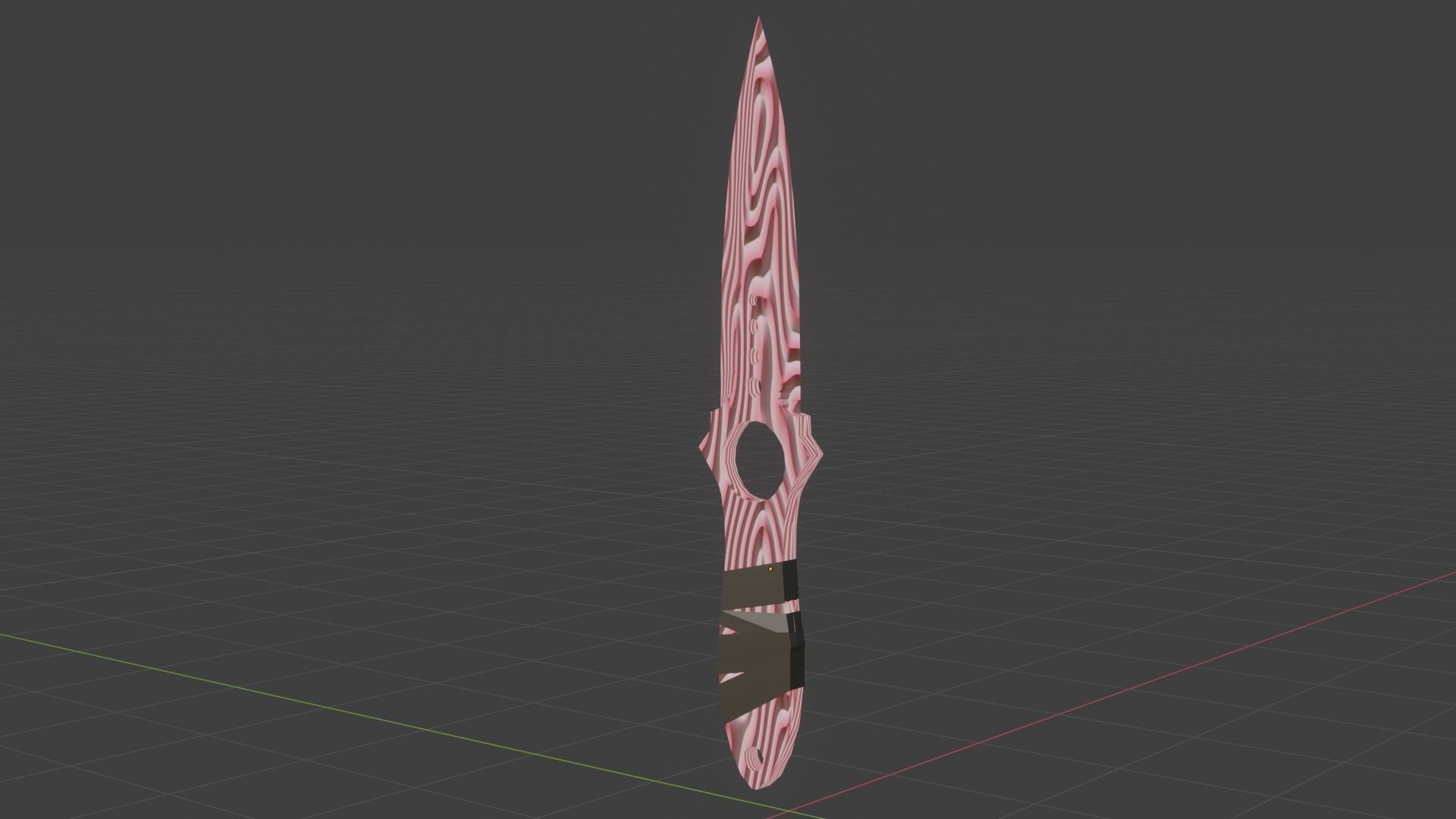 Skeletal knife Low-poly 3D model_3