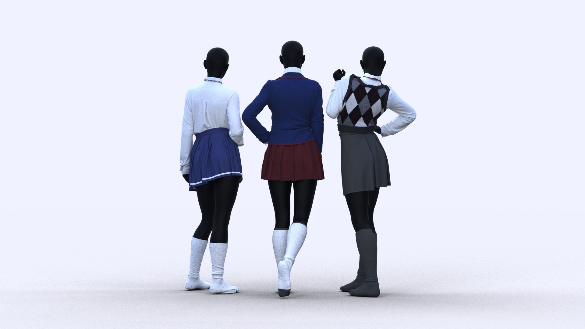 Realistic 3D Models Of School Uniforms 3D model_5