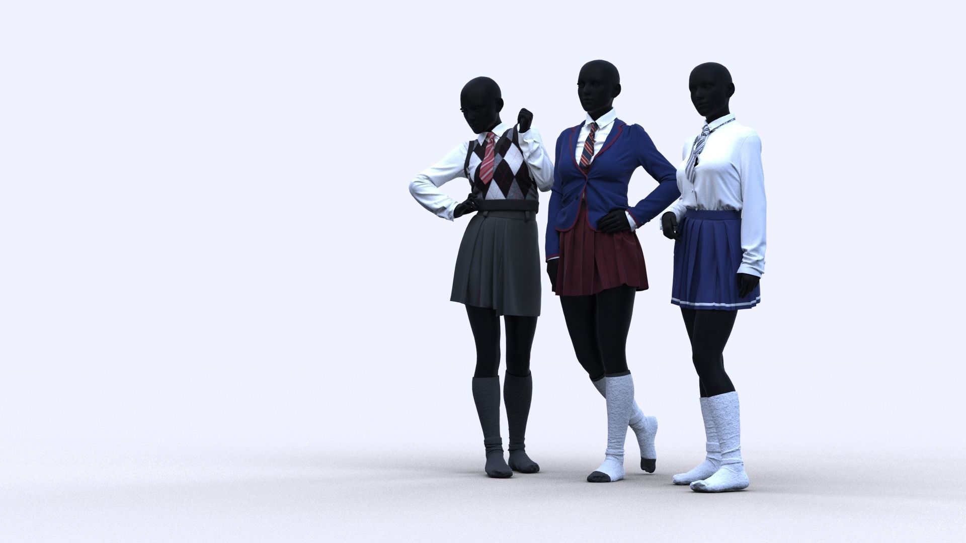 Realistic 3D Models Of School Uniforms 3D model_6