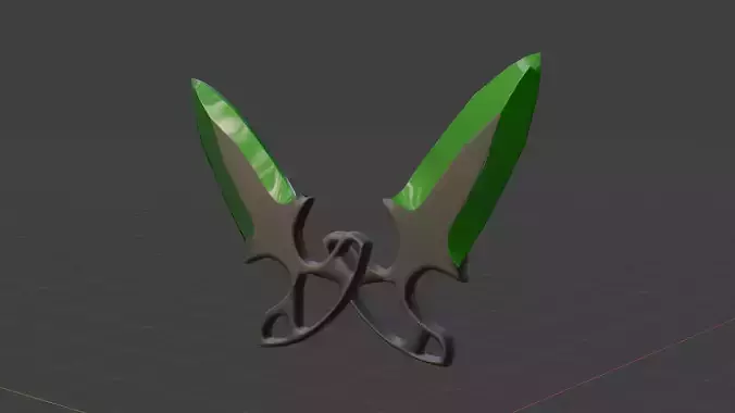 Bonded knives Free low-poly 3D model