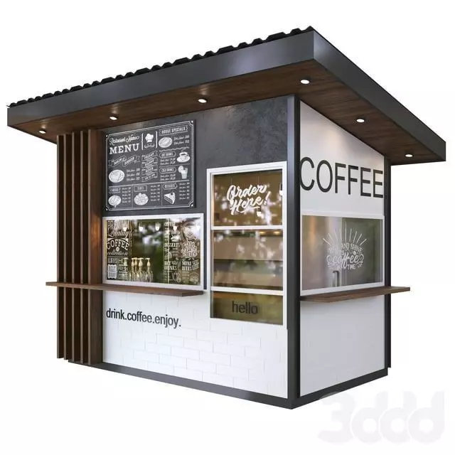 Coffee model shop design 3D model_0