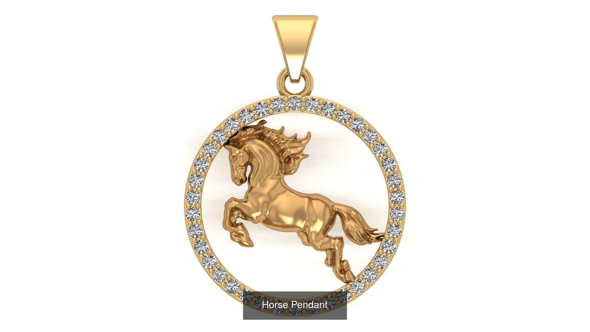 Horse collection in horseshoe with diamonds _2