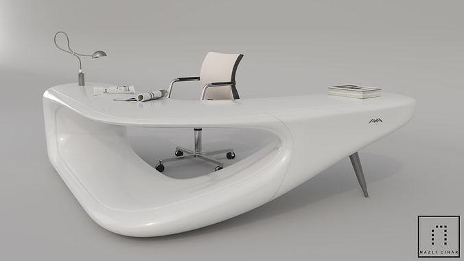 Modern Office Desk Design 3D model