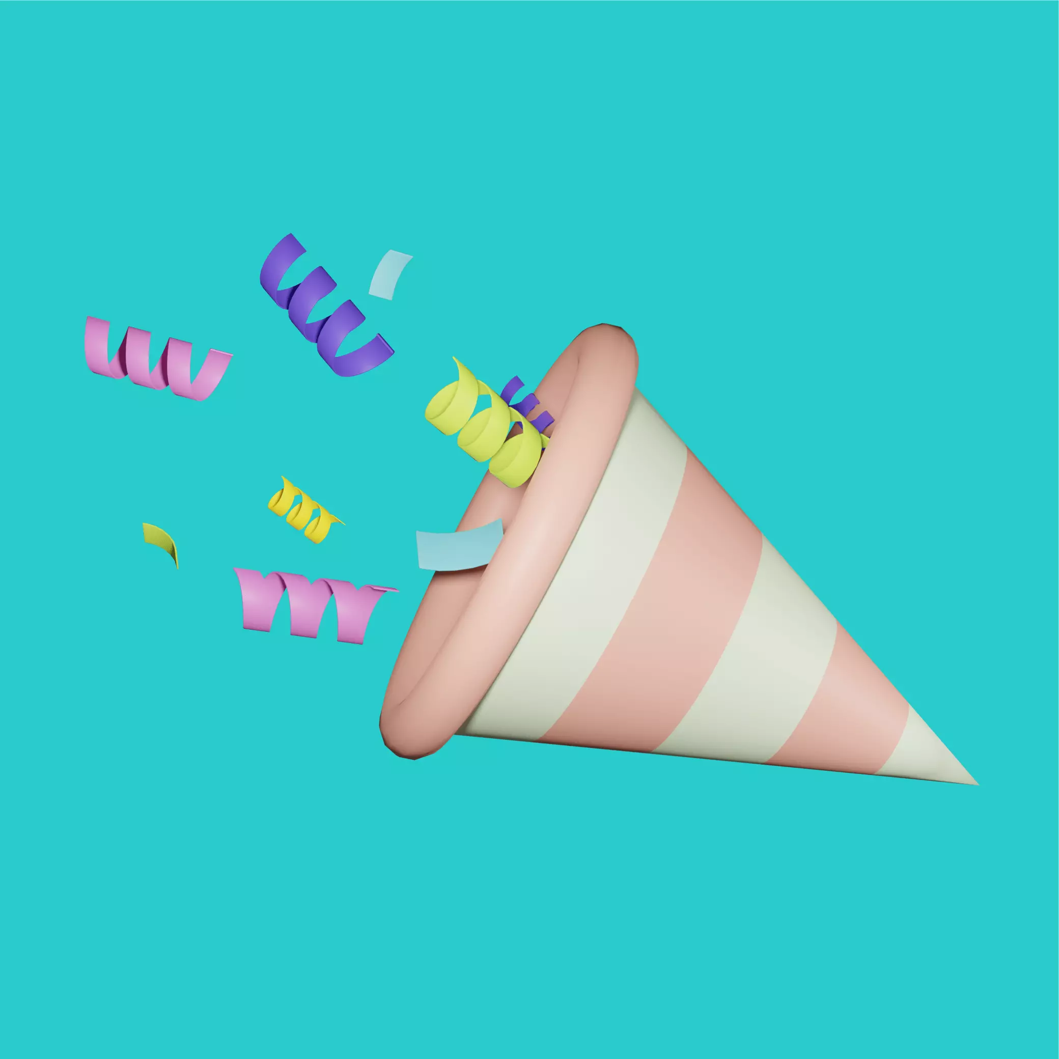 Confetti celebration Low-poly 3D model_0