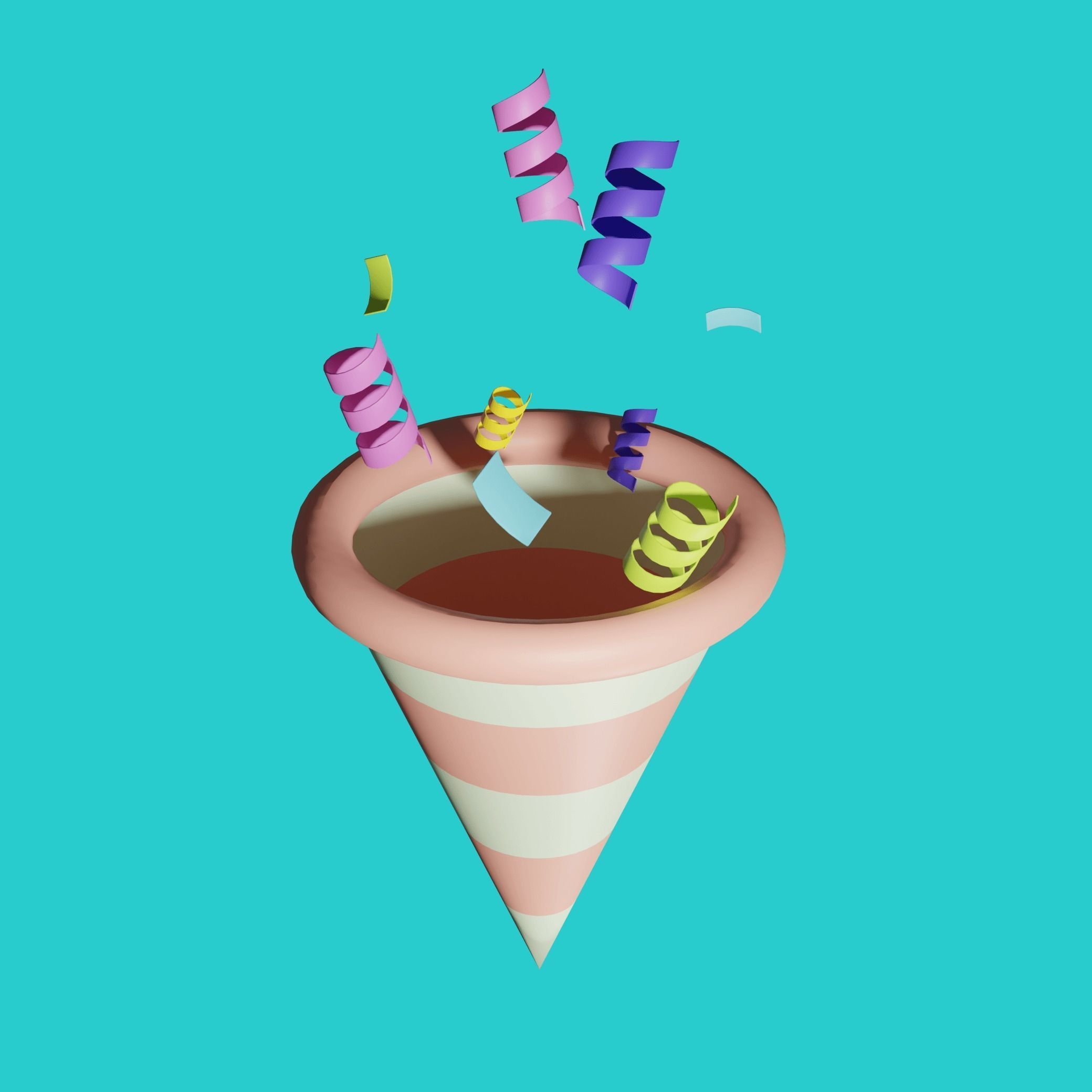 Confetti celebration Low-poly 3D model_1