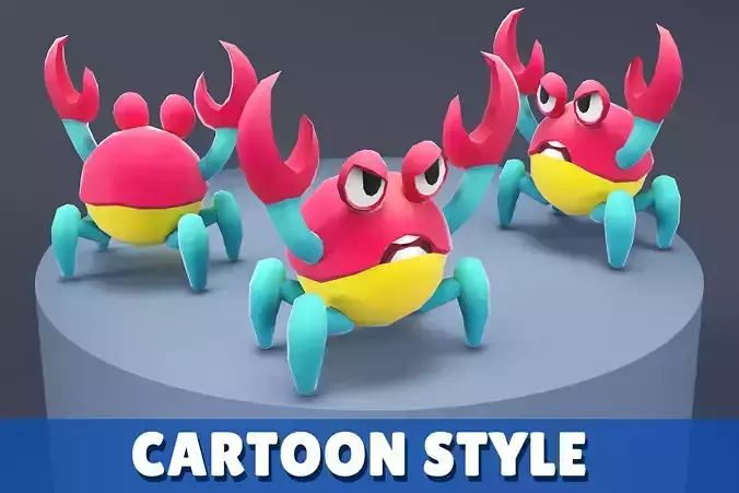 Cartoon Characters - Small Mad Crab Warrior