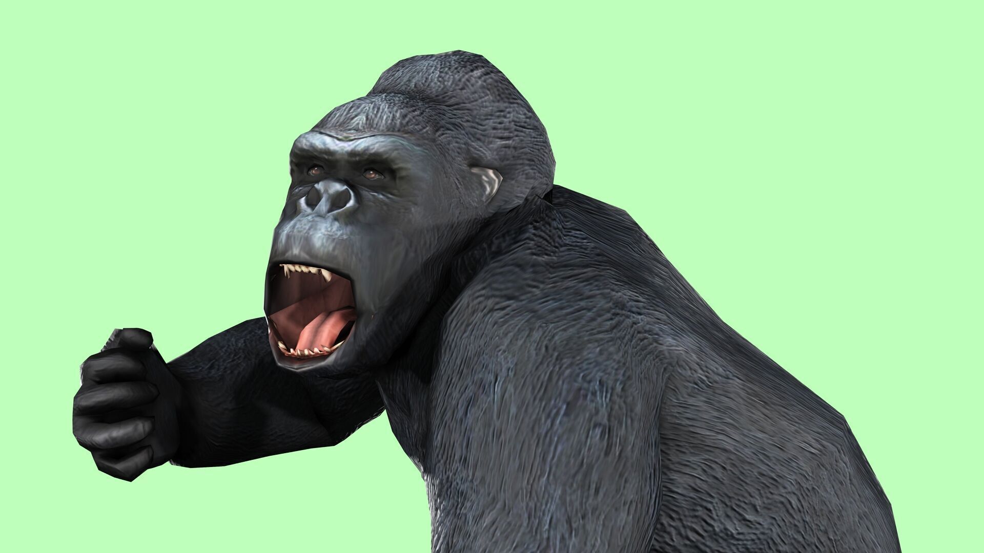 Gorilla Rigged Animated 9 Low-poly 3D model_5