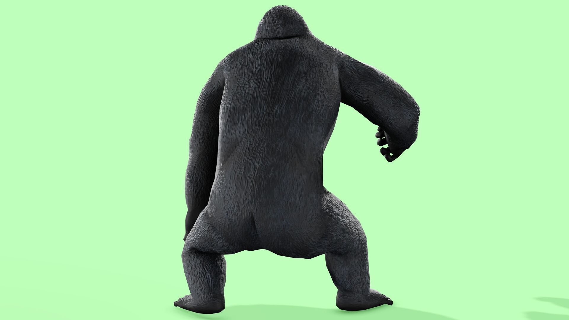 Gorilla Rigged Animated 9 Low-poly 3D model_10
