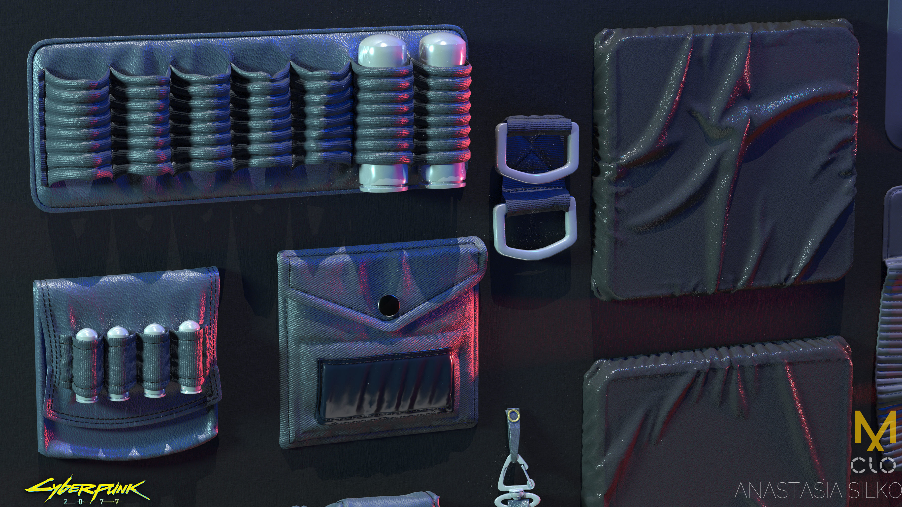 Cyberpunk Urban details pack for MD and Clo3D Projects files Obj 3D model_8