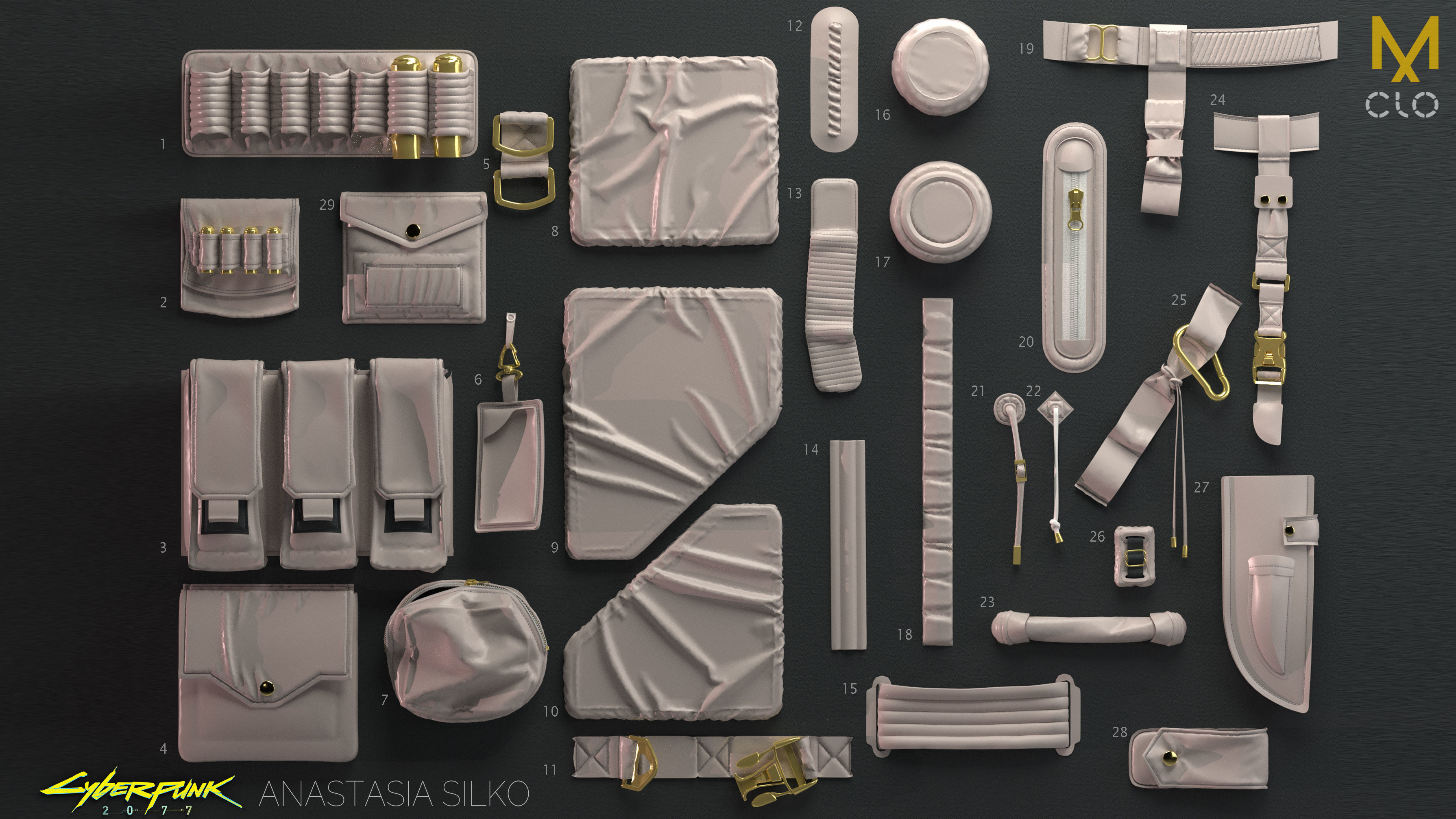 Cyberpunk Urban details pack for MD and Clo3D Projects files Obj 3D model_10